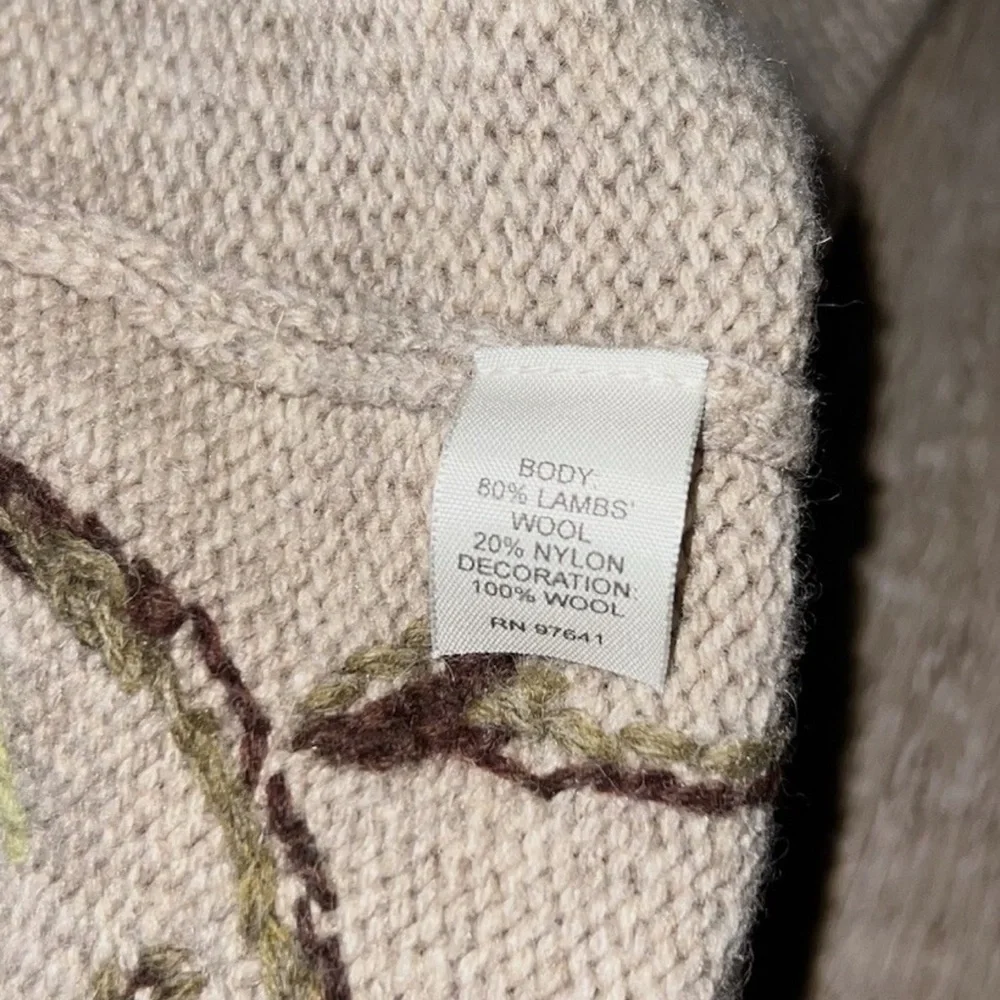 J Jill Cabin Core Embroidered Floral Wool Cardigan AOP Knit Woman’s Size Small - Picture 8 of 10